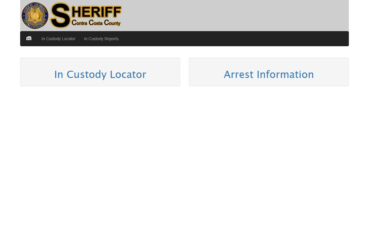 Contra Costa County in-custody locator database