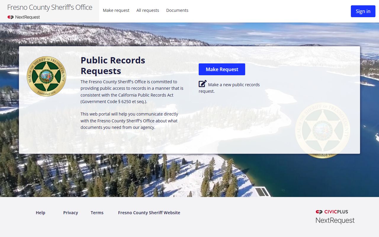 Fresno County Sheriff public records portal