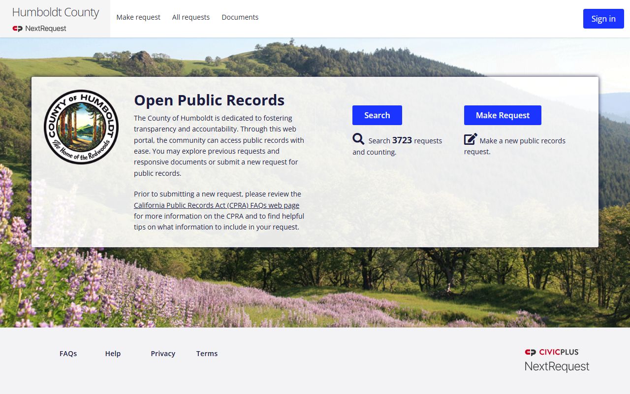 Humboldt County public records portal