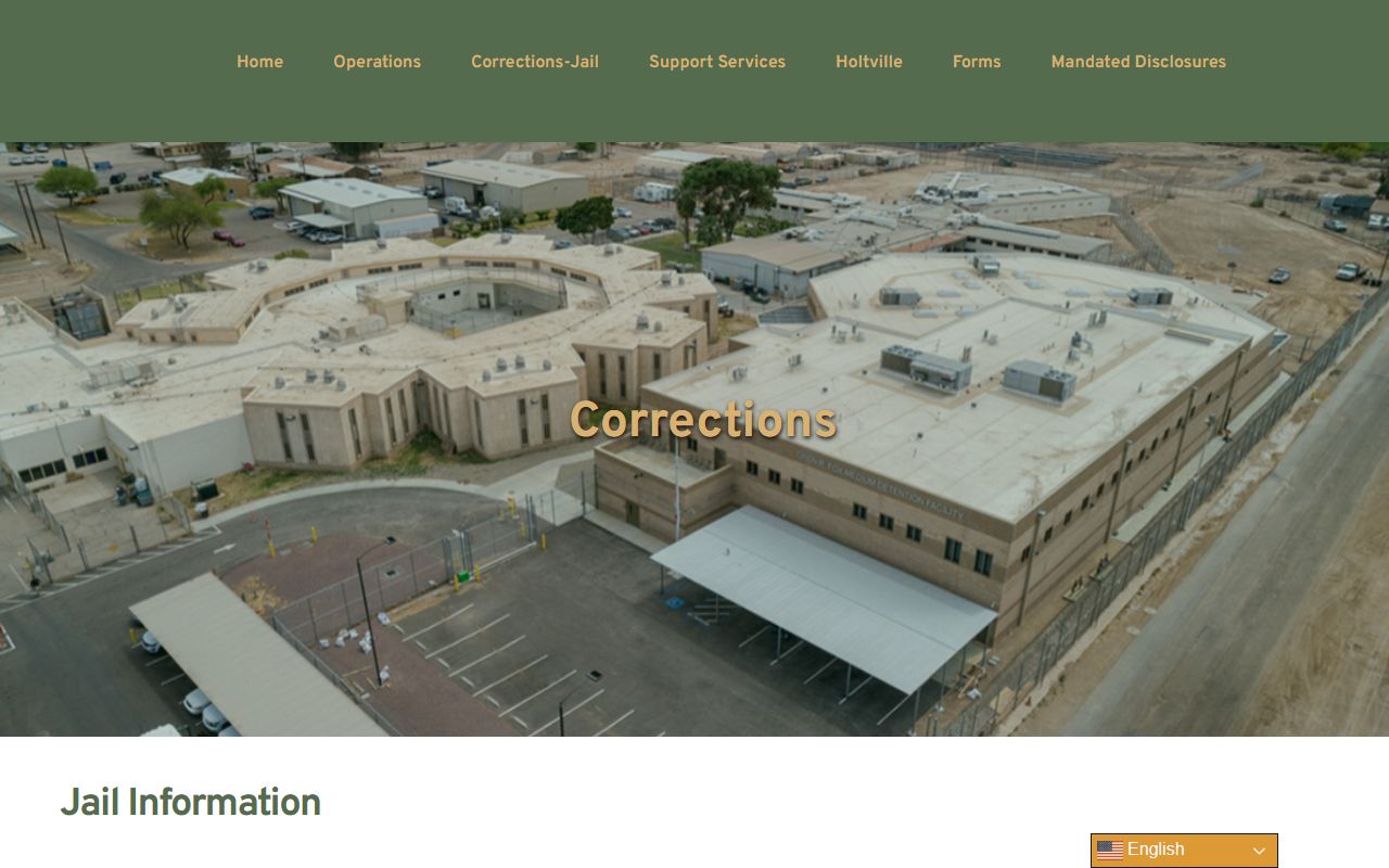 Imperial County Sheriff jail information page